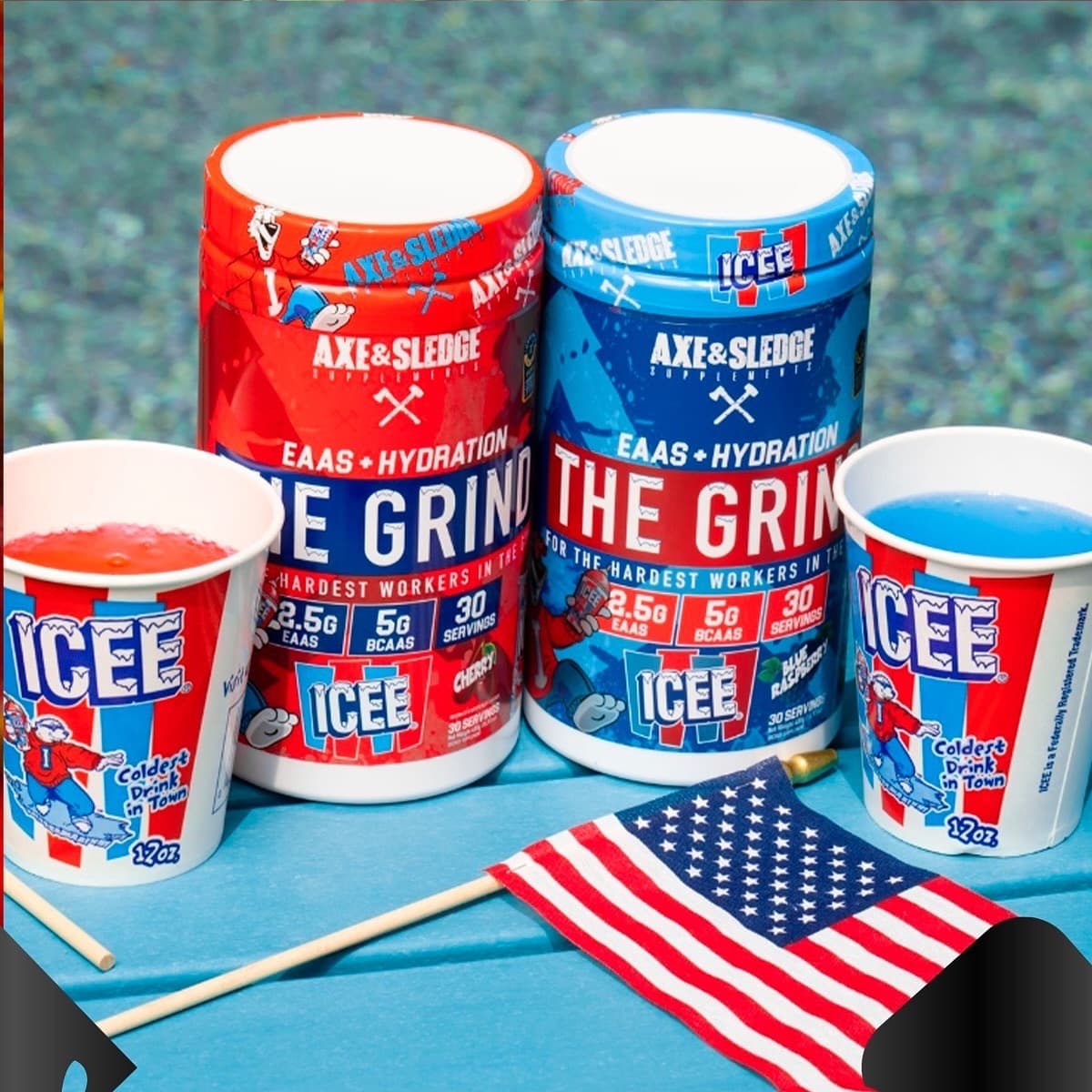 Axe & Sledge The Grind ICEE collab tubs — product photography by Thiago Gomes